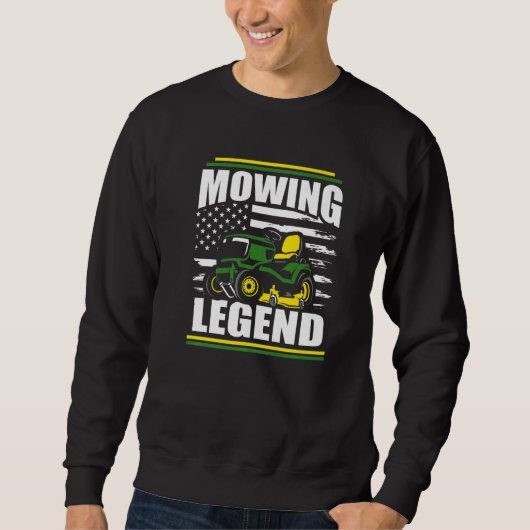 Mähen Legend Lawn Mower American Flag Fathers Da Sweatshirt (Vorderseite)