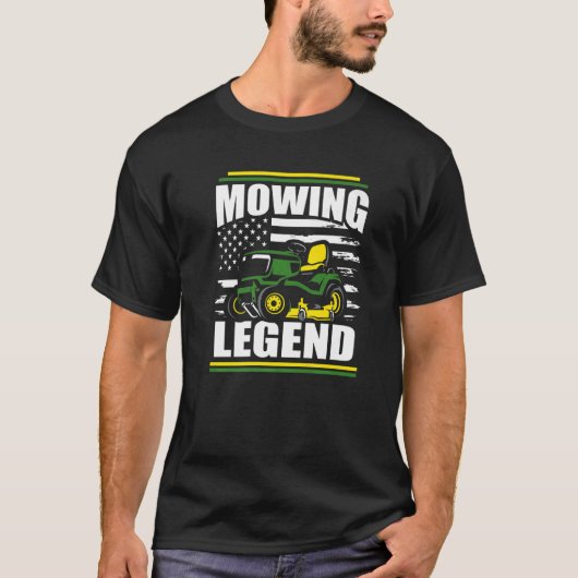 Mähen Legend Lawn Mower American Flag Fathers Da T-Shirt (Vorderseite)