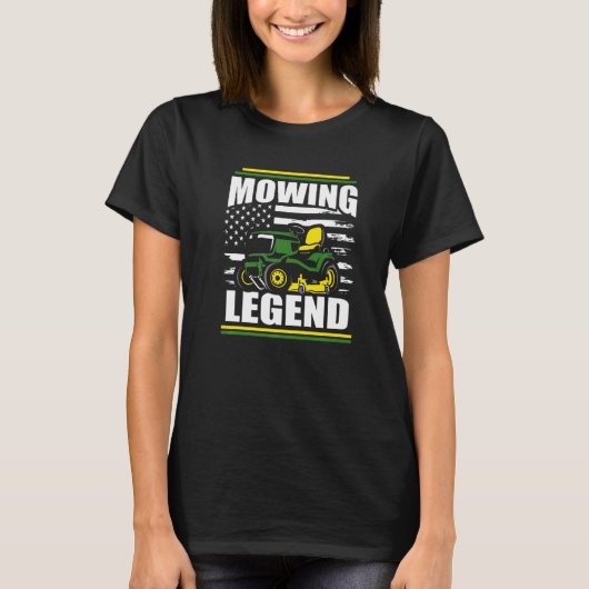 Mähen Legend Lawn Mower American Flag Fathers Da T-Shirt (Vorderseite)