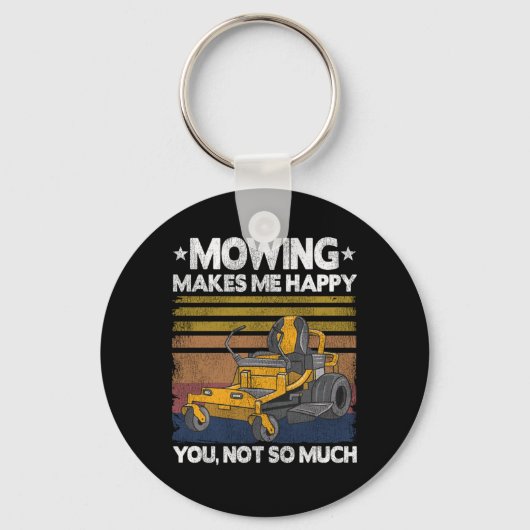 Mähen macht mich glücklich, wenn ich mir den Rasen Schlüsselanhänger (Vorderseite)