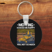 Mähen macht mich glücklich, wenn ich mir den Rasen Schlüsselanhänger (Vorderseite)