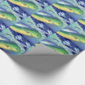 Mahi Mahi (Delphin-Fisch) fliegenden Fisch jagend Geschenkpapier (Ecke)
