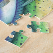 Mahi Mahi (Delphin-Fisch) fliegenden Fisch jagend Puzzle (Seite)