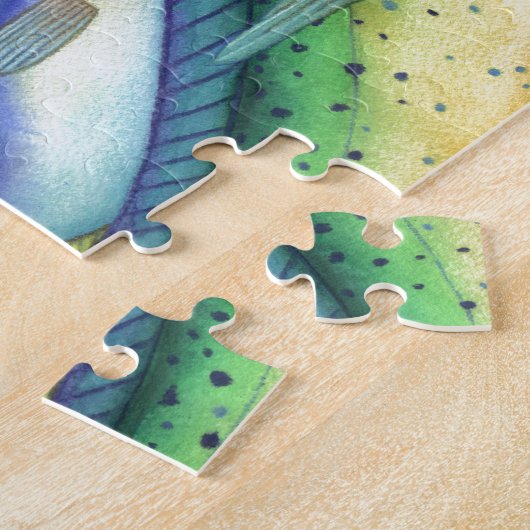 Mahi Mahi (Delphin-Fisch) fliegenden Fisch jagend Puzzle (Seite)