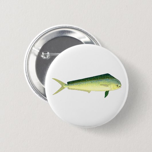 Mahi Mahi - Delphin-Fisch-Kunst Button (Vorne & Hinten)