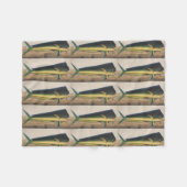 Mahi-Mahi Fischgrafik Fleecedecke (Vorderseite (Horizontal))
