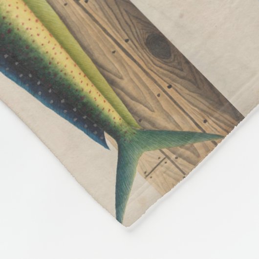 Mahi-Mahi Fischgrafik Fleecedecke (Ecke)