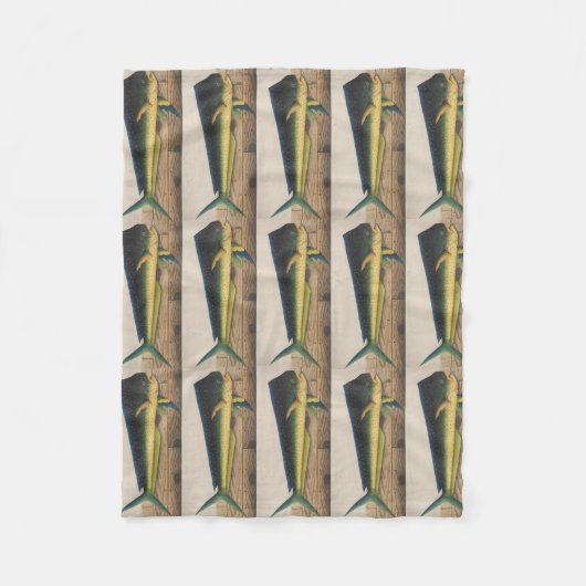 Mahi-Mahi Fischgrafik Fleecedecke (Vorderseite)