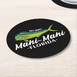 Mahi Mahi Key West Florida Fischerei Coryphaena Ge Runder Pappuntersetzer