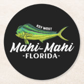 Mahi Mahi Key West Florida Fischerei Coryphaena Ge Runder Pappuntersetzer (Vorderseite)