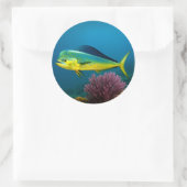 Mahi-Mahi Majesty Runder Aufkleber (Tasche)