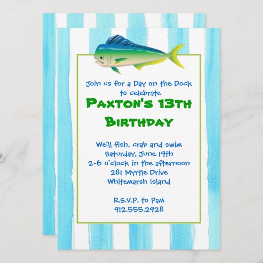 Mahi-Mahi-Party Einladung (Vorne/Hinten)