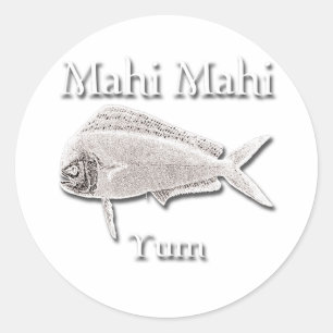 Mahi Mahi Yum Dunkelheit Runder Aufkleber