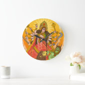 Mahishasur Mardini Durga Clock Große Wanduhr (Zuhause)
