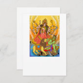 Mahishasur Mardini Durga Grußkarte Dankeskarte (Vorne/Hinten)