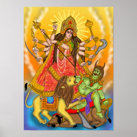 Mahishasur Mardini Durga Poster (Vorne)