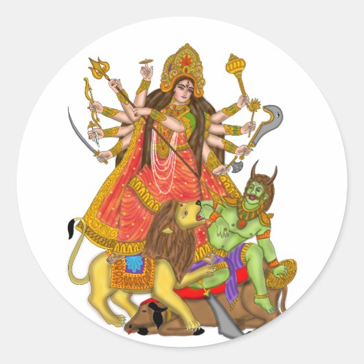 Mahishasur Mardini Durga Stickers (Vorderseite)