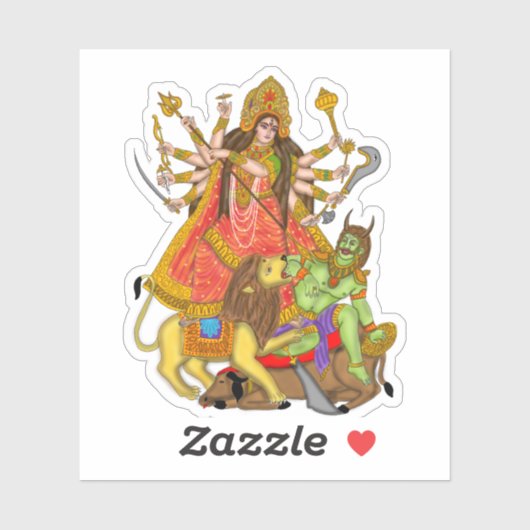 Mahishasur Mardini Durga Stickers Aufkleber (Blatt)