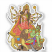 Mahishasur Mardini Durga Stickers Aufkleber (Vorderseite)