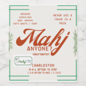 Mahj jemand? Weinetikett mit hilfreichen Mahjong-T (Einzelnes Label)