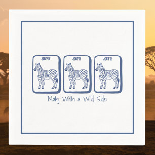 Mahj mit einer wilden Seite Navy-Zebra-Mahjong-Par Serviette