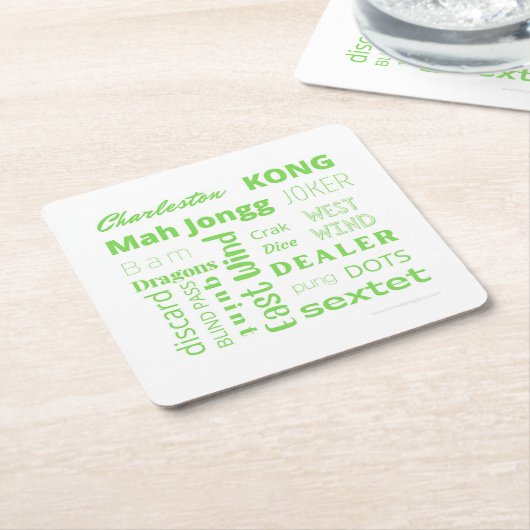 Mahj Paper Untersetzer in Green (angewinkelt)