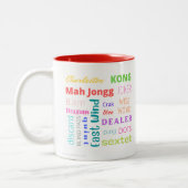 Mahj-Tasse mit Rot Zweifarbige Tasse (Links)