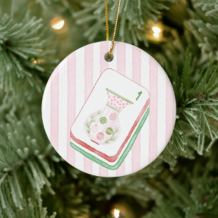 Mahj-y Weihnachtsvasen-Kachel Keramik Ornament