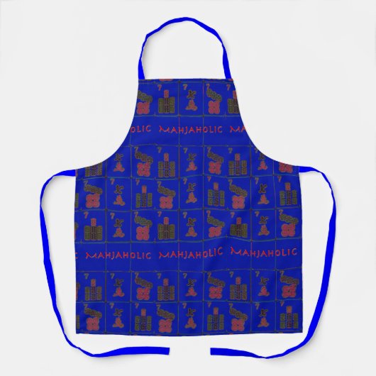 Mahjaholic Royal Blue Apron Schürze (Vorderseite)