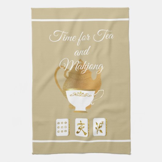 Mahjong and Teacup Kitchen Towels Geschirrtuch (Vertikal)