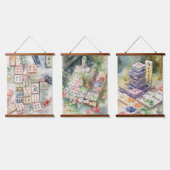 Mahjong Art Wandteppich Mit Holzrahmen (Dreifach)