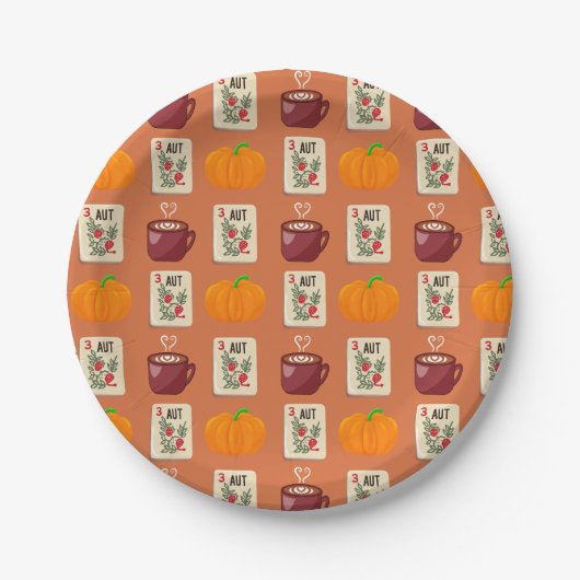 Mahjong Autumn Plate Pappteller (Vorderseite)