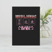 Mahjong Babe Game Player Mahjong Games Graphic Einladung (Stehend Vorderseite)