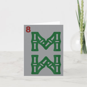 Mahjong Bambus Sozu Acht Bams Kachel Chinesisch Ma Karte