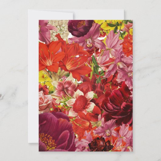 Mahjong Birthday Party Einladung, Blumen Einladung (Rückseite)