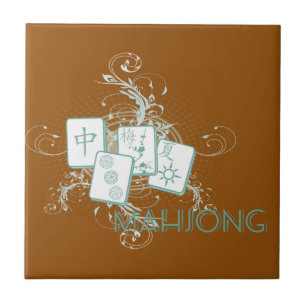 Mahjong blau fliese