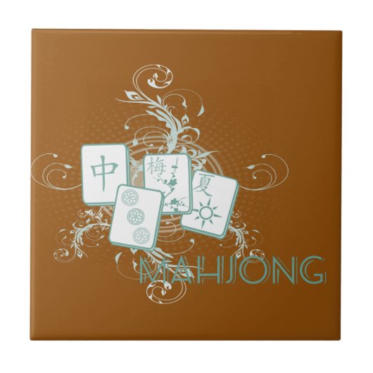 Mahjong blau fliese (Vorderseite)