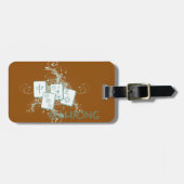 Mahjong blau gepäckanhänger (Vorderseite horizontal)