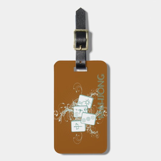 Mahjong blau gepäckanhänger (Vorderseite vertikal)