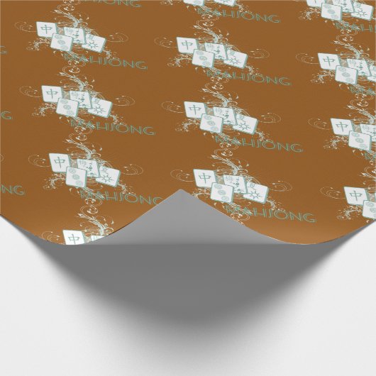 Mahjong blau geschenkpapier (Ecke)