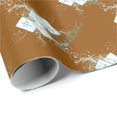 Mahjong blau geschenkpapier (Rolleneckpunkt)