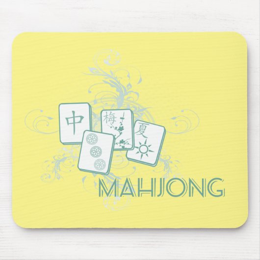 Mahjong blau mousepad (Vorne)