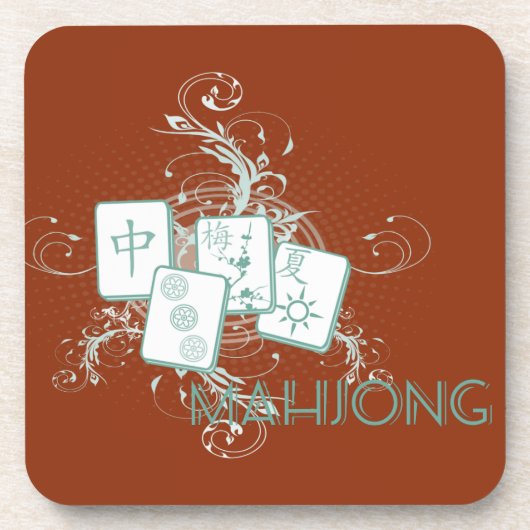 Mahjong blau untersetzer (Vorderseite)