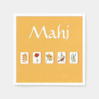Mahjong-Blumenkacheln Serviette