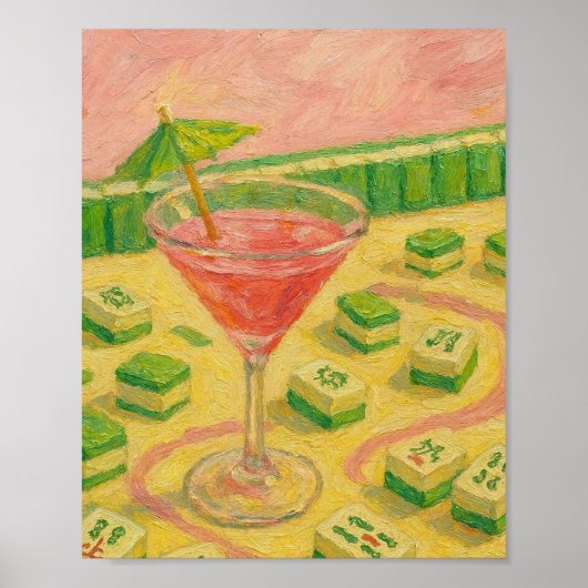 Mahjong Chic Painting Cocktail Poster (Vorne)