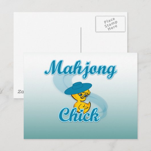 Mahjong Chick #3 Postkarte (Vorne/Hinten)