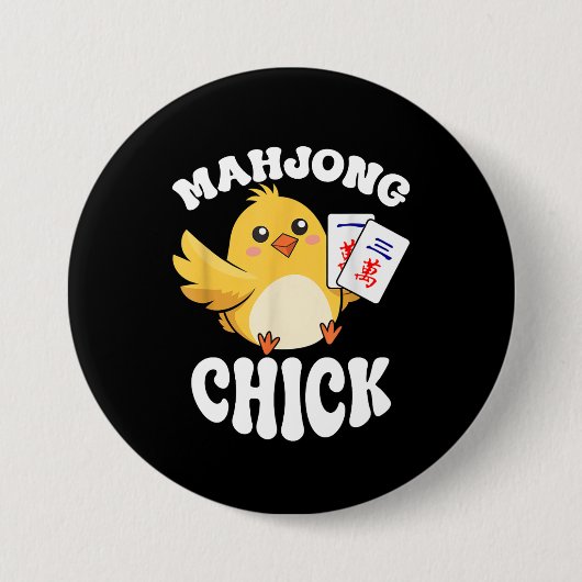 Mahjong Chick Chinese Board Game Player Button (Vorderseite)