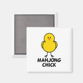 Mahjong Chick Magnet (Vorderseite/Rückseite)