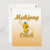 Mahjong Chick Postkarte (Vorne/Hinten)