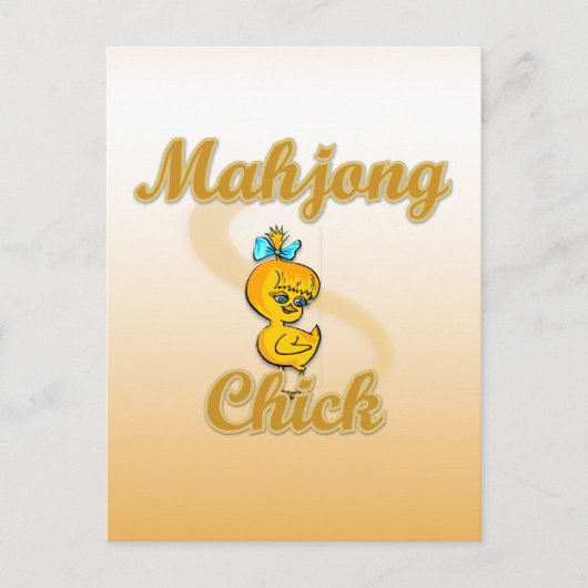 Mahjong Chick Postkarte (Vorderseite)